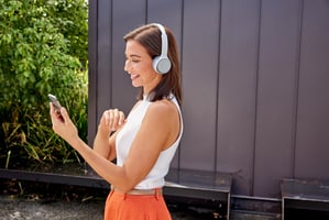 Lady using mobile phone